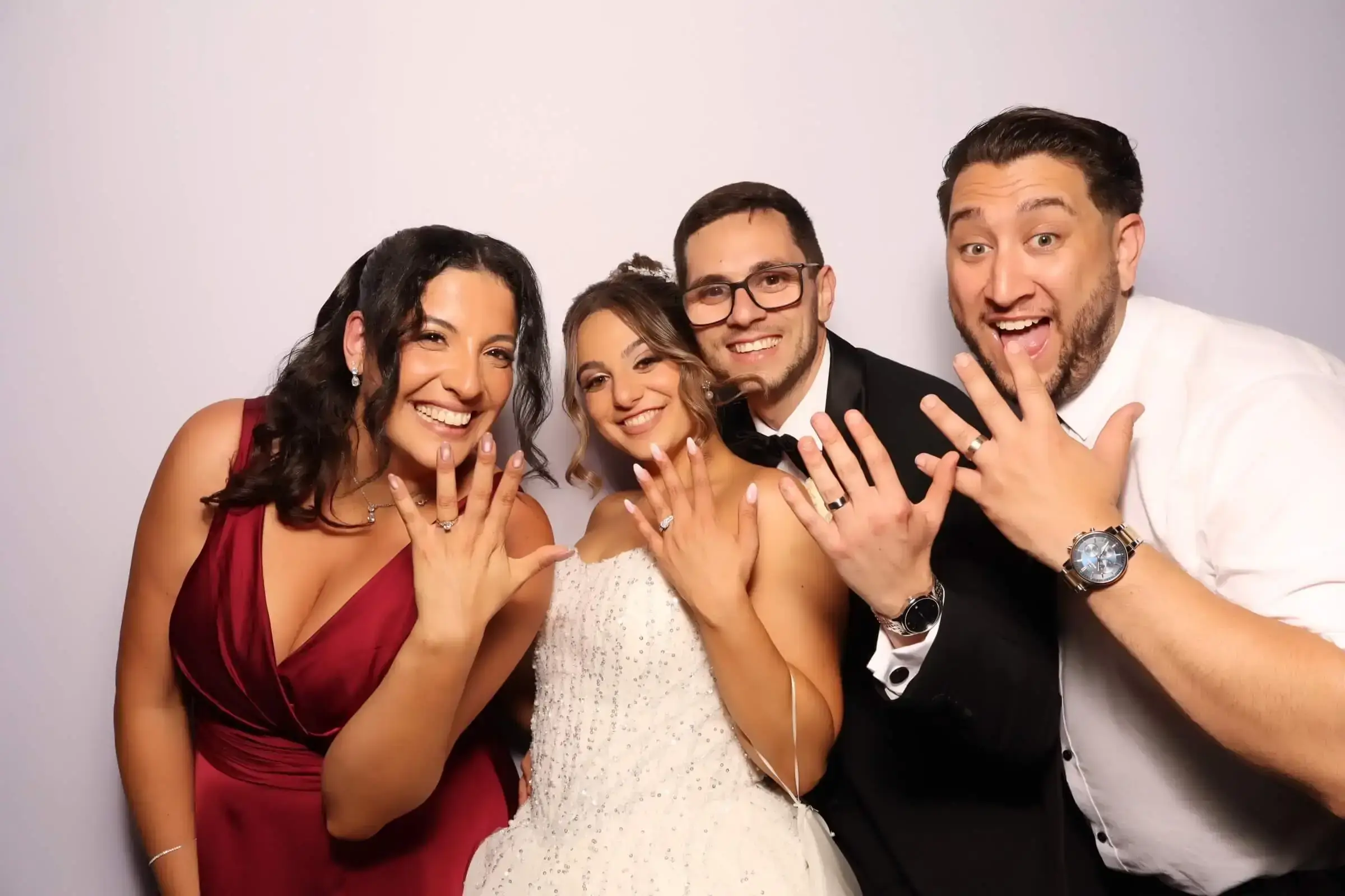 Guests using an open air photo booth at a Sydney wedding